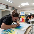 Una participant en la Cat Skills ahir a l’institut Caparrella. - PAU PASCUAL