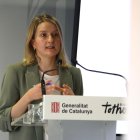 La consellera de Drets Socials i Inclusió, Mònica Martínez Bravo, durant la seva compareixença aquest dilluns.