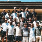 La plantilla i membres de l’Atlètic Lleida ahir al CT Lleida. - ATLÈTIC LLEIDA