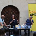 La directora de SEGRE, Anna Sàez, al debat a l’IEI amb Pep Coll i Francesc Baena. - MAGDALENA ALTISENT