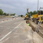 Les obres a l'accés del polígon industrial del Camí dels Frares de Lleida.