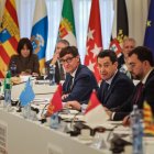 El president de la Generalitat, Salvador Illa, a la Conferència de Presidents al Palau de Pedralbes.