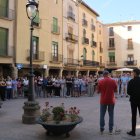 Un moment de la concentració a Cervera.