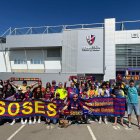 Penyes del Barça com les de Soses i Borges, ahir abans del partit.