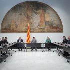 El Govern de Salvador Illa es reuneix amb la comissió tècnica per a l’ampliació de l’aeroport del Prat. - DAVID ZORRAKINO / EUROPA PRESS