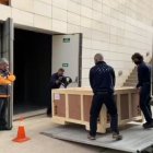 Imatge del trasllat d’una remesa d’obres d’art de Lleida a Barbastre el 2021. - SEGRE