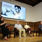 Anna Sàez, Hèctor B. Moret, Maite Moret i Ramon Sistac, ahir a l’IEI en el debat sobre Moncada. - AMADO FORROLLA