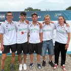 Serni Boada, Marc Silva, Nil Garcia, Adrià Ovando i Ona Baró, al canal alemany de Plattling.
