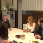 Joan Talarn, Òscar Martínez, Marta Pereira i Marc Torres, ahir durant la reunió a la Diputació. - M.C.