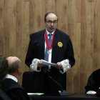 El nou president, Albert Guilanyà, ahir durant el seu discurs després de la presa de possessió. - ACN