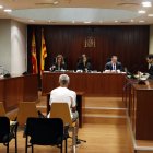 La sala de vistes de l'Audiència de Lleida durant el judici a un home acusat d'agredir sexualment la neboda menor d'edat.