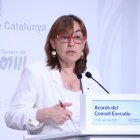 La portaveu del Govern, Sílvia Paneque, durant la roda de premsa d'aquest dimecres.