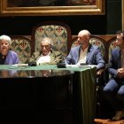 Imma Lorés, Francesc Fontbona, Carles Sánchez i Alberto Velasco, ahir en un debat a Barcelona. - ACN