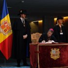 Josep-Lluís Serrano durant l’acte. - CONSELL GENERAL