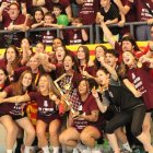 Les lleidatanes celebrant l’ascens de categoria a Saragossa.