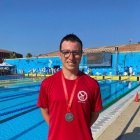 Roger Martín, amb la medalla de plata que va guanyar al Català.