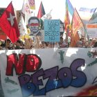Centenars d’activistes van protestar contra l’esdeveniment. - ROBERTO BRANCOLINI/E.P.