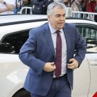 Santos Cerdán, a l’arribar ahir com a investigat davant del jutge del Tribunal Suprem. - EFE/ SERGIO PÉREZ