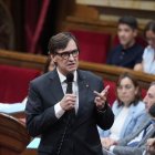 Salvador Illa, en la sessió de control al Govern al Parlament. - DAVID ZORRAKINO / EUROPA PRESS