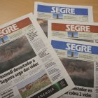 Vista de la portada ahir de SEGRE, en les edicions de català i castellà. - AMADO FORROLLA