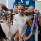 Aitana Bonmatí, durant l’entrenament d’ahir amb la selecció. - EFE