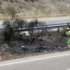 Vista del lugar del accidente en la Autovía Rías Bajas (A-52) en Cernadilla.