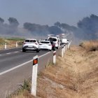 Un foc va obligar a tallar l’N-240 prop d’una hora. - DAVID POCA