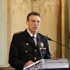 El nou cap de la Guàrdia Urbana de Lleida, Josep Mallada, durant el seu discurs després d'assumir el càrrec