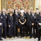 Mallada, després de prendre possessió, amb companys de la Guàrdia Urbana. - MAGDALENA ALTISENT