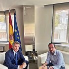 Alberto Núñez Feijóo i Xavi Palau, ahir a Madrid. - PP