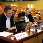 L’advocat de l’Executiu comunitari, Carlos Urraca, durant la vista d’ahir a Luxemburg. - NATÀLIA SEGURA/ACN