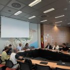 Imatge de la reunió que Larrosa i Iglesias van mantenir ahir amb el president de la CHE a Saragossa. - AJUNTAMENT DE LLEIDA
