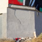 El mural vandalizado.