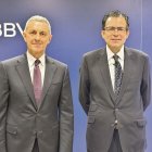 José Ballester i Miguel Cardoso, en la presentació de l’últim informe de BBVA Research. - BBVA