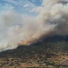 Imatge aèria de l’incendi a la zona de Navaluenga, a Àvila. - JCYL