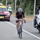 Tim Wellens, durant el seu atac fins a la meta per guanyar l’etapa. - EFE/EPA/CHRISTOPHE PETIT TESSON
