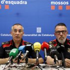El cap de l'ABP Segrià, Xavier Ribelles, i el cap d'investigació de l'ABP Segrià, Jordi Fadurdo, en roda de premsa.