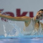 Iris Tió, durant l’actuació d’ahir a la final de solo lliure dels Campionats Mundials de Singapur. - EFE