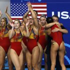 L’equip estatal celebra la medalla de bronze. - EFE