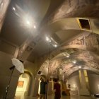 Els tècnics van treballar ahir en els arcs ubicats a la sala 16. - GOVERN D’ARAGÓ
