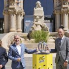 Collboni, David Escudé i el conseller d’Esports de la Generalitat, Berni Álvarez, en la presentació. - EFE