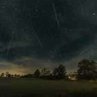 Imagen de archivo de una lluvia de meteoros.