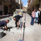 L’alcaldessa accidental, Begoña Iglesias, va visitar ahir els treballs. - MAGDALENA ALTISENT