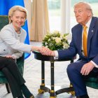 Reunió entre la presidenta de la Comissió Europea, Ursula von der Leyen, i el president dels Estats Units, Donald Trump, a Escòcia.