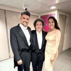 Jose Ramón Madrid i Montserrat Seró, amb Gustavo Dudamel.