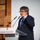 L’expresident Carles Puigdemont durant el seu discurs a Arc de Triomf el 8 d’agost del 2024. - ACN