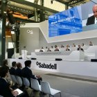 Un moment de la junta d’accionistes del Banc Sabadell celebrada ahir.
