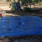 Imatge del lloc on hi havia la piscina desmuntable.