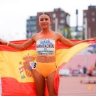Sofia Santacreu, després de fer història conquerint el seu segon Europeu sub-20 seguit. - SPORTMEDIA
