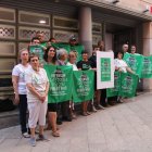Representants de les plataformes convocants, ahir a Lleida. - ALBA MOR/ACN